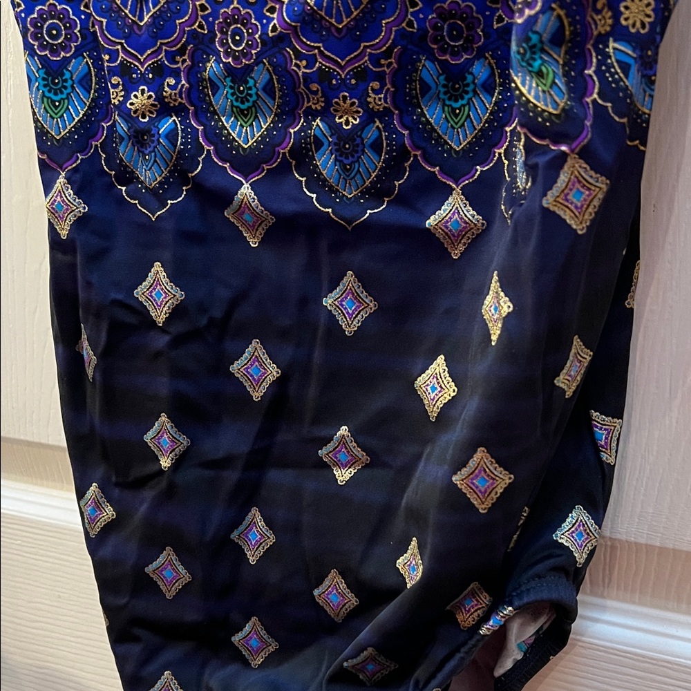 Longitude Blue and Purple One Piece Swimsuit - Picture 4 of 5